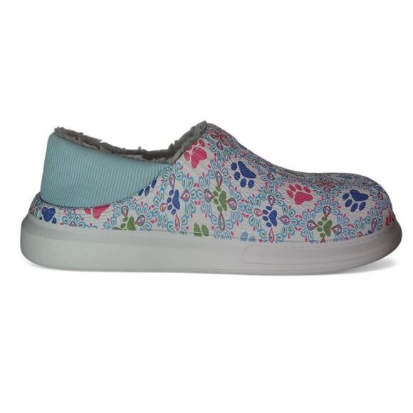 The Animal Rescue Site Greater Good Paw Print Faux Fur Lined Slippers Women's 10 - Picture 7 of 13